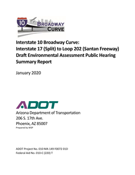 (Santan Freeway) Draft Environmental Assessment Public Hearing Summary Report
