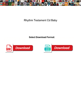 Rhythm Testament Cd Baby