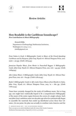 Reviewarticles How Readable Is the Caribbean Soundscape?