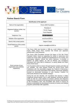 Partner Search Form