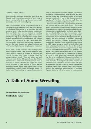 A Talk of Sumo Wrestling