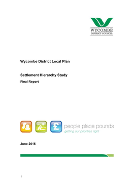 Wycombe District Local Plan Settlement Hierarchy Study