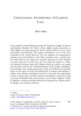 Conclusion: Afterword---A Clarion Call