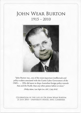 John Wear Burton 1915- 2010