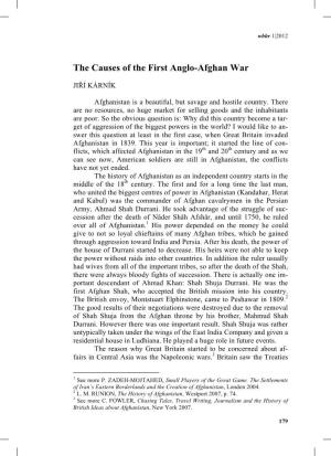 The Causes of the First Anglo-Afghan War