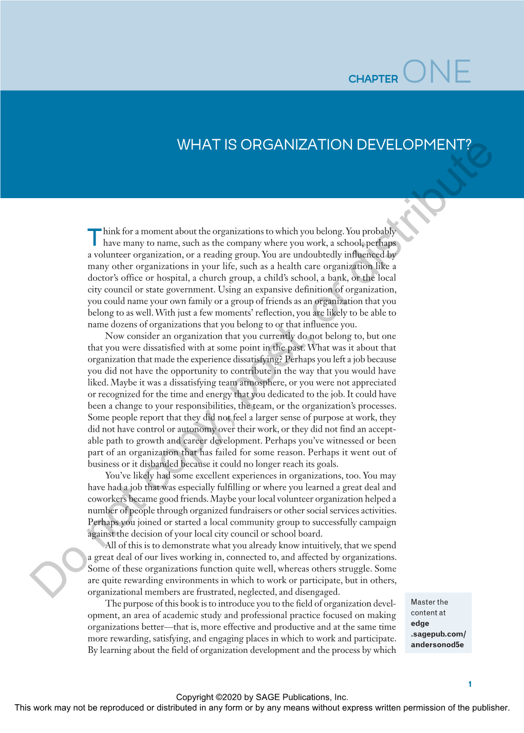 Chapter 1. What Is Organization Development?