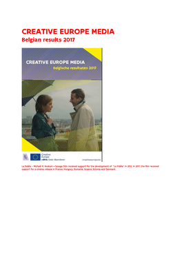 CREATIVE EUROPE MEDIA Belgian Results 2017