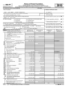 KNIGHT FOUNDATION 65-0464177 Number and Street (Or P.O