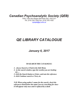 QE Catalogue January 2017.Rtf