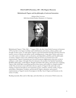 Rabindranath Tagore and the Philosophy of Universal Humanism