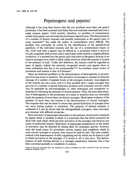 Pepsinogens and Pepsins'