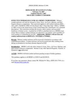 DRMS DEMIL Bulletin 07-006