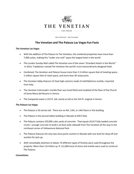 The Venetian and the Palazzo Las Vegas Fun Facts