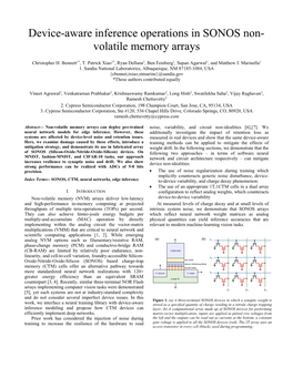 Device-Aware Inference Operations in SONOS Non- Volatile Memory Arrays
