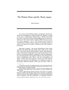 The Walam Olum and Dr. Ward, Again