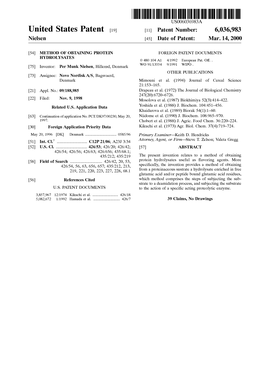 United States Patent (19) 11 Patent Number: 6,036,983 Nielsen (45) Date of Patent: Mar