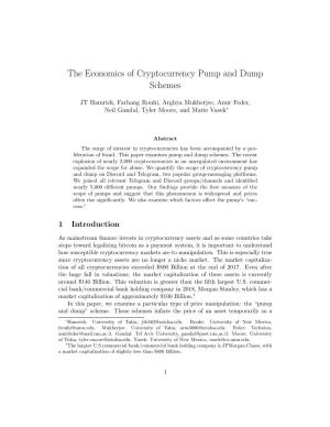 The Economics of Cryptocurrency Pump and Dump Schemes