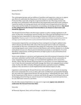 Community Letter Opposing Congressional