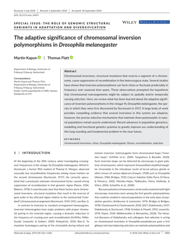 The Adaptive Significance of Chromosomal Inversion Polymorphisms in Drosophila Melanogaster