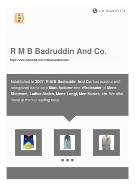 R M B Badruddin and Co