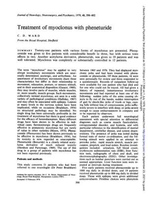 Treatment of Myoclonus with Pheneturide
