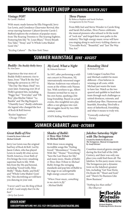 August Summer Cabaret June
