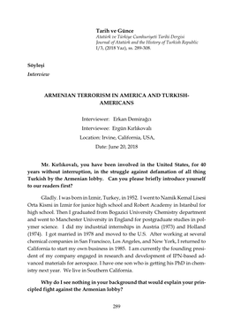 Tarih Ve Günce ARMENIAN TERRORISM IN