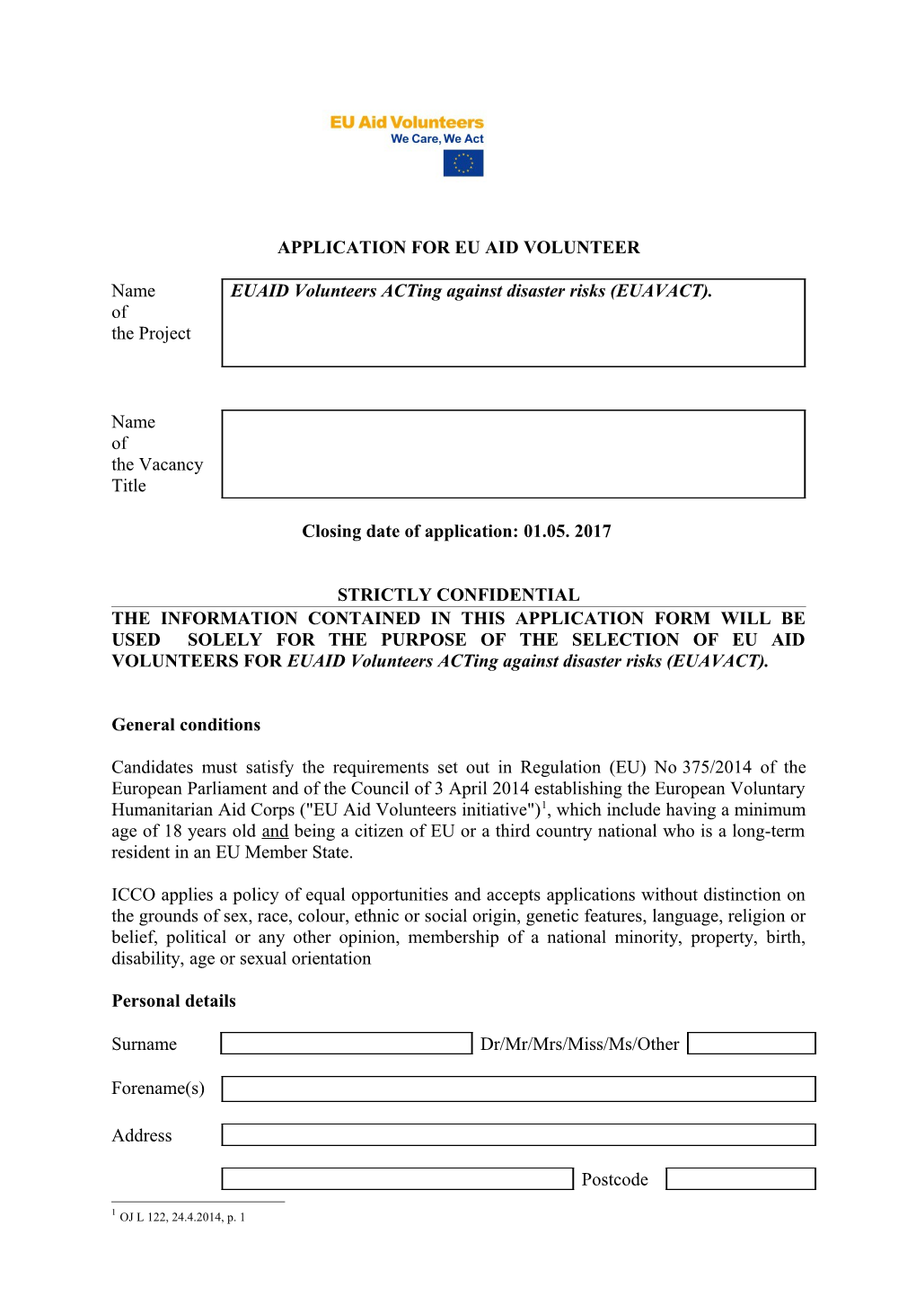 Application for Employment s98