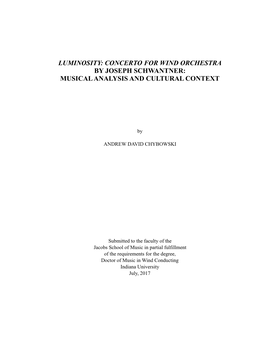 Concerto for Wind Orchestra by Joseph Schwantner: Musical Analysis and Cultural Context