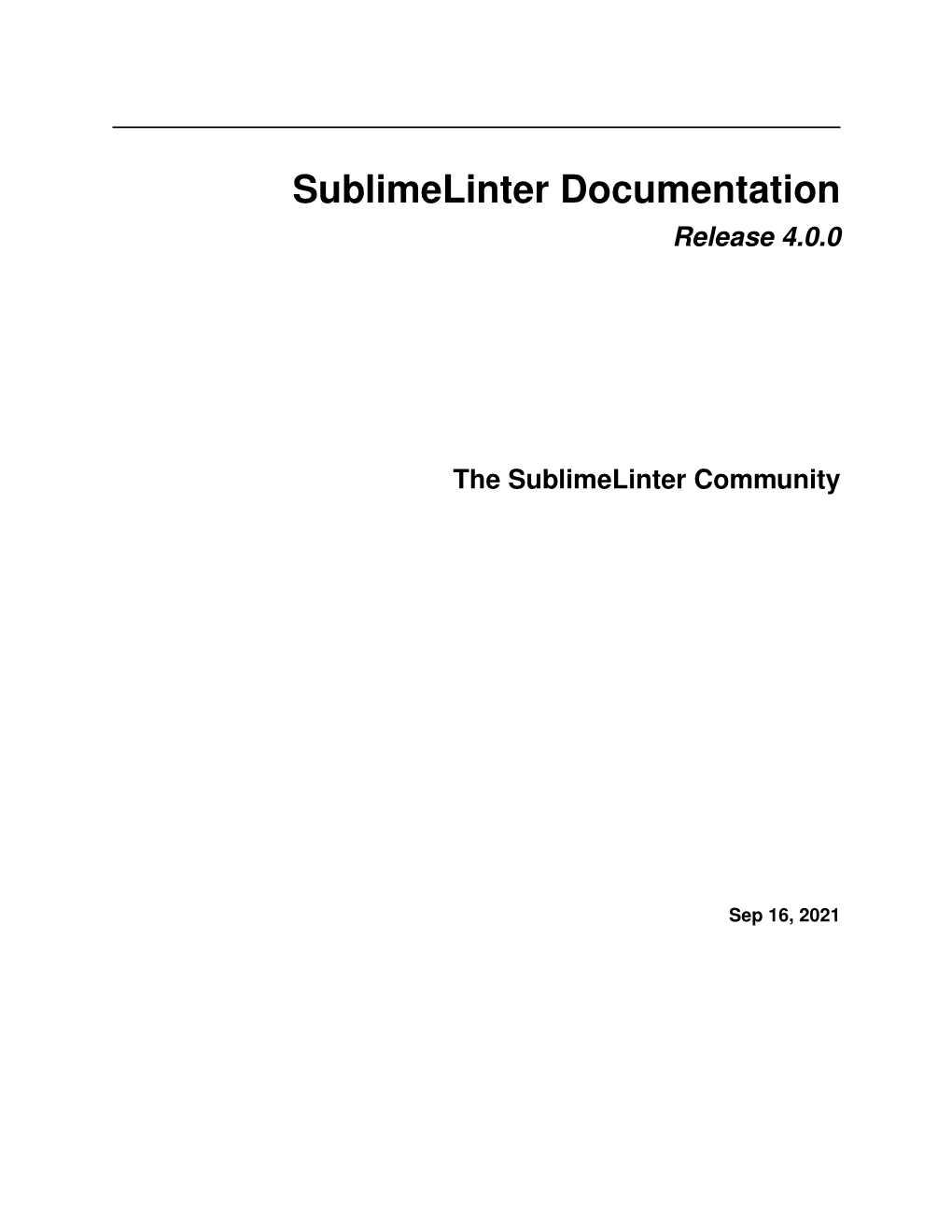 Sublimelinter Documentation Release 4.0.0