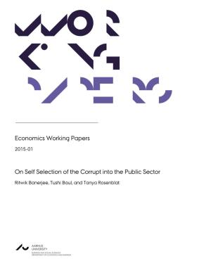 Economics Working Papers on Self Selection of the Corrupt Into the Public Sector