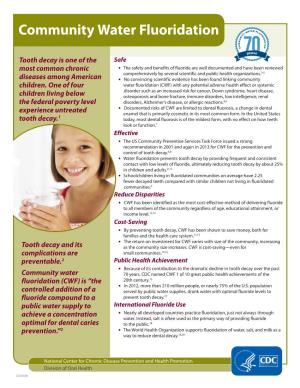 Community Water Fluoridation Fact Sheet