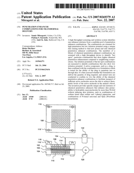 (12) Patent Application Publication (10) Pub. No.: US 2007/0269379 A1 Mitragotri Et Al