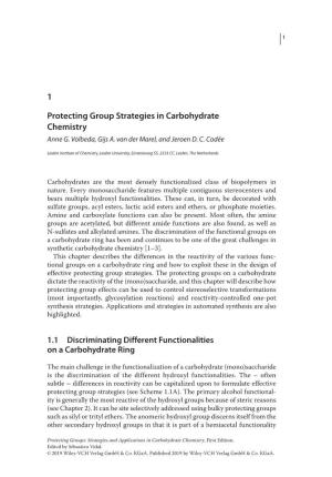 1 Protecting Group Strategies in Carbohydrate Chemistry