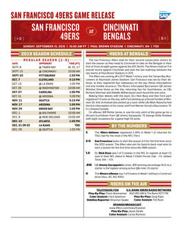 San Francisco 49Ers Cincinnati Bengals