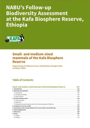 Mammals of the Kafa Biosphere Reserve Holger Meinig, Dr Meheretu Yonas, Ondřej Mikula, Mengistu Wale and Abiyu Tadele