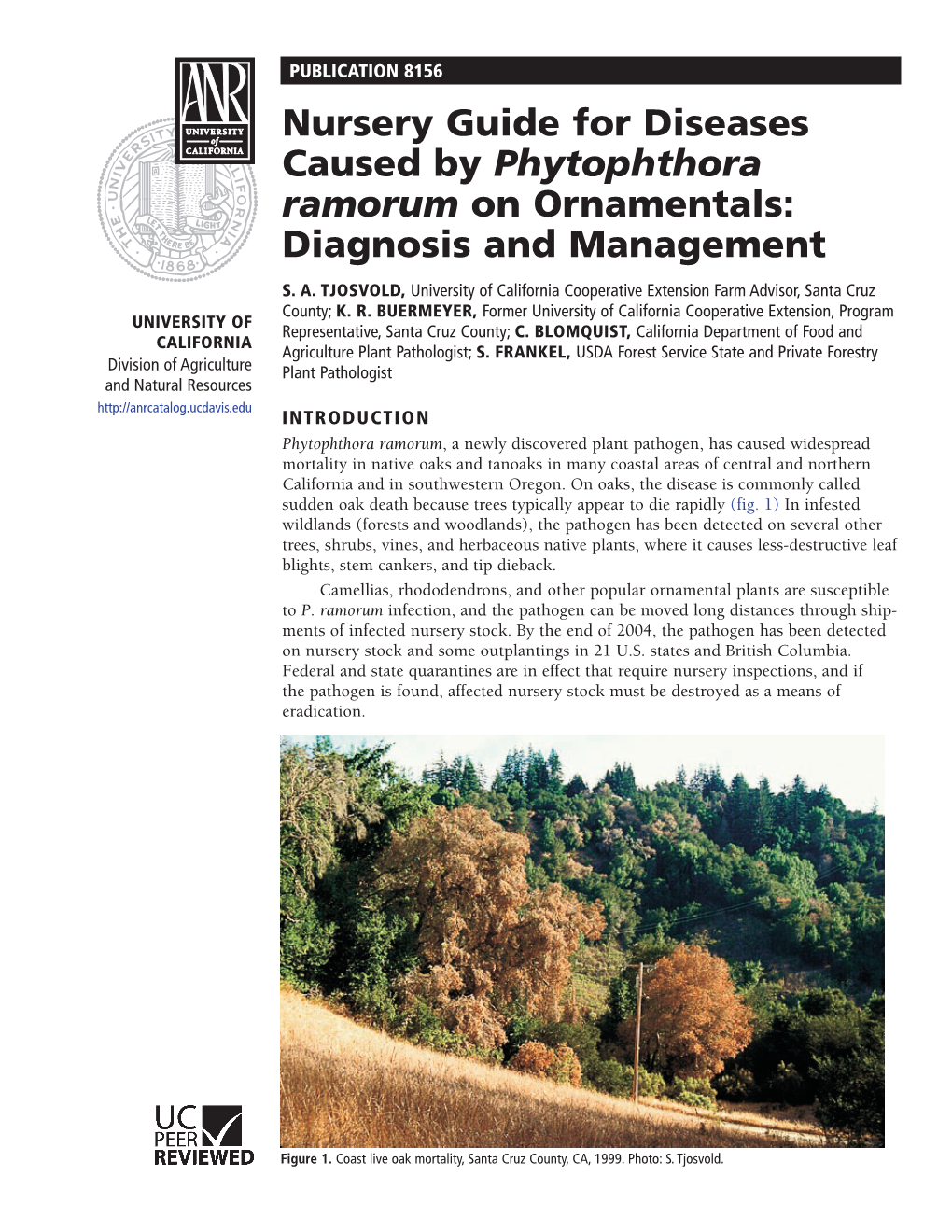Nursery Guide for Diseases Caused by Phytophthora Ramorum on Ornamentals: Diagnosis and Management