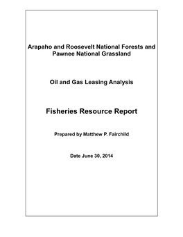 Fisheries Resource Report