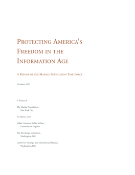 Protecting America's Freedom in the Information Age: Full Report