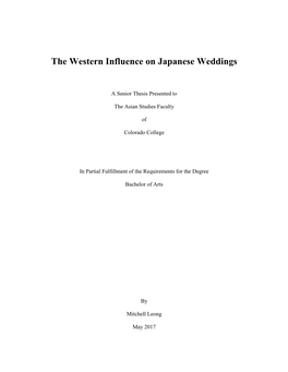 The Western Influence on Japanese Weddings