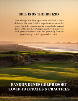 Bandon Dunes Golf Resort Covid-19 Updates & Practices