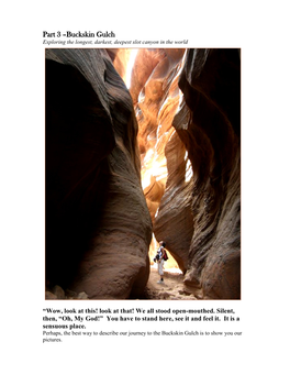 Part 3 –Buckskin Gulch Exploring the Longest, Darkest, Deepest Slot Canyon in the World