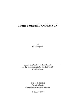 George Orwell and Lu Xun