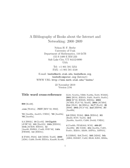 A Bibliography of Books About the Internet and Networking: 2000–2009