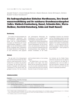 Die Hydrogeologischen Einheiten Nordhessens, Ihre Grund- Wasserneubildung Und Ihr Nutzbares Grundwasserdargebot (Ldkrs