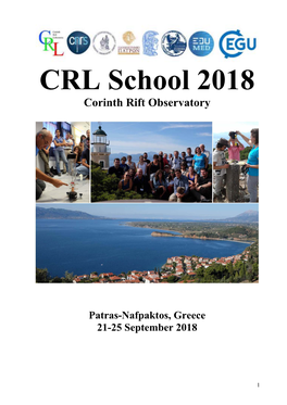 CRL School 2018 Corinth Rift Observatory