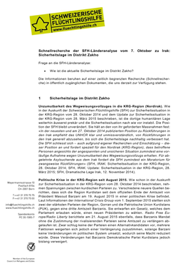 Schnellrecherche Der SFH-Länderanalyse Vom 7