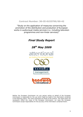 Final Study Report 28Th May 2009