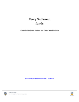 Percy Saltzman Fonds