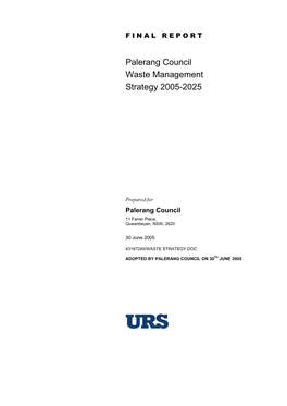 Palerang Council Waste Management Strategy 2005-2025